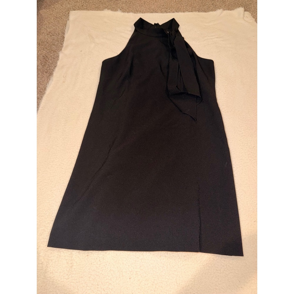 Vince Camuto Black Halter Neck Bow Cocktail Dress Mini A-Line Size 14 (687)